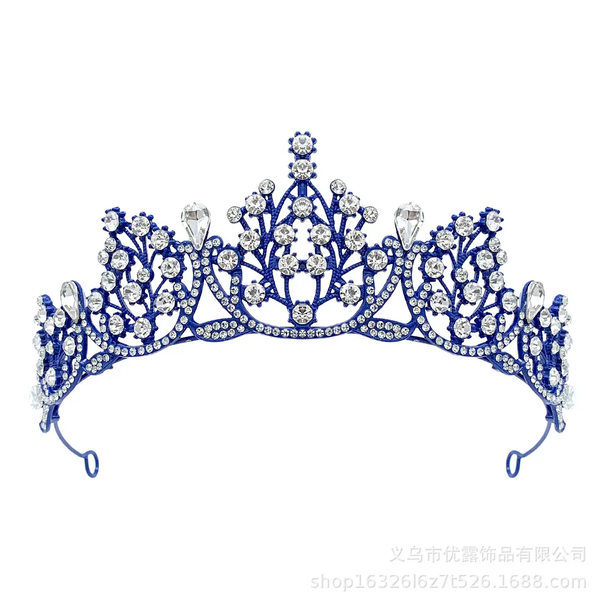 Cross-Country Bridal Crown with Drop Diamonds for Girls — feature 28