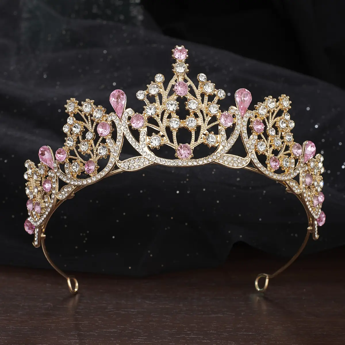 Cross-Country Bridal Crown with Drop Diamonds for Girls — feature 29