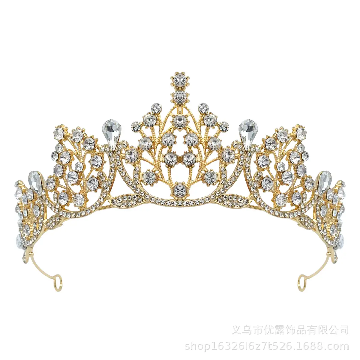Cross-Country Bridal Crown with Drop Diamonds for Girls — feature 6
