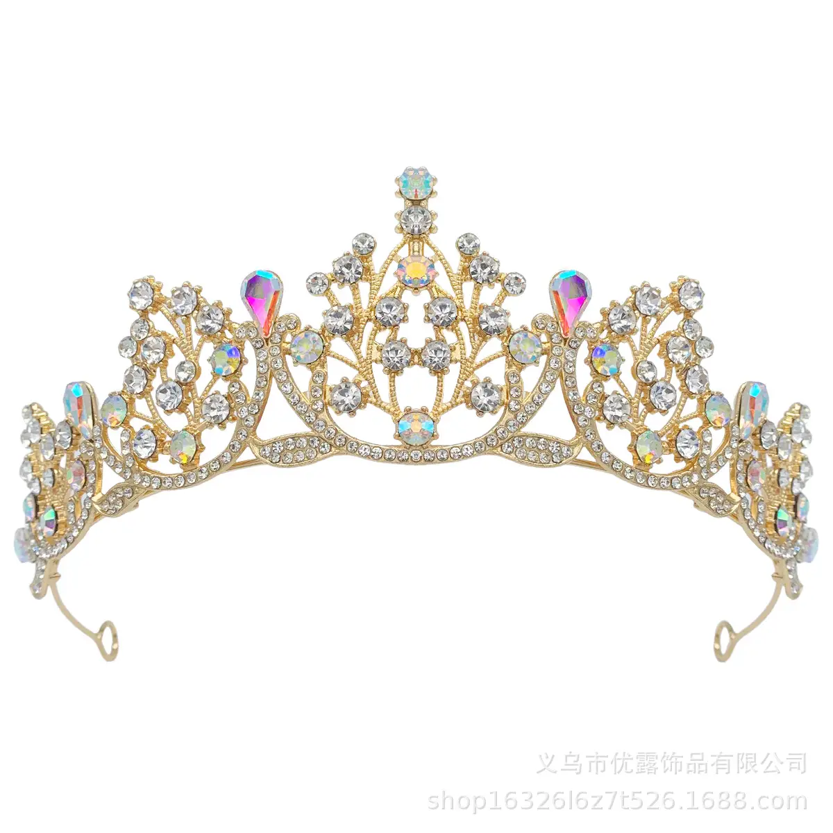 Cross-Country Bridal Crown with Drop Diamonds for Girls — feature 7