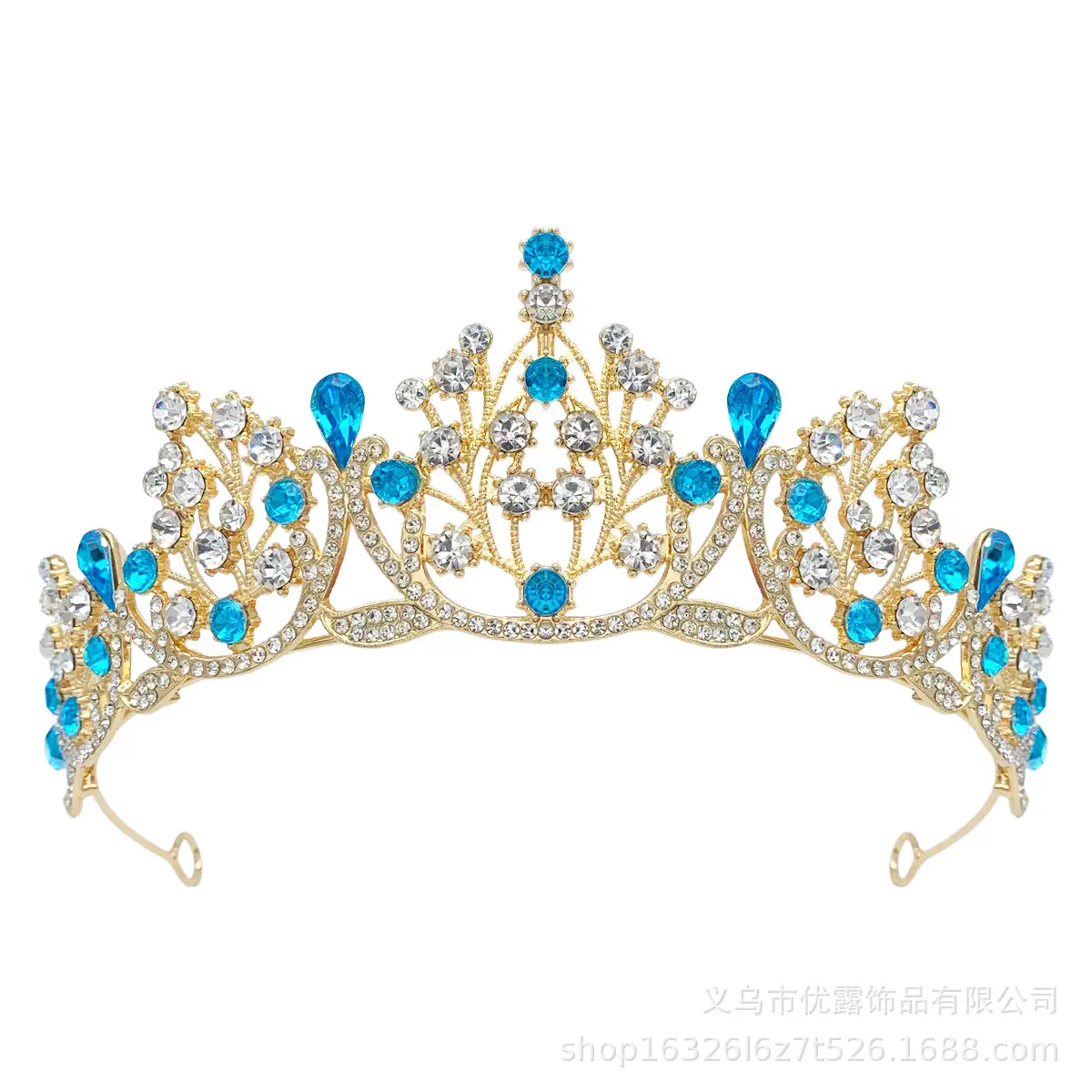 Cross-Country Bridal Crown with Drop Diamonds for Girls — feature 9