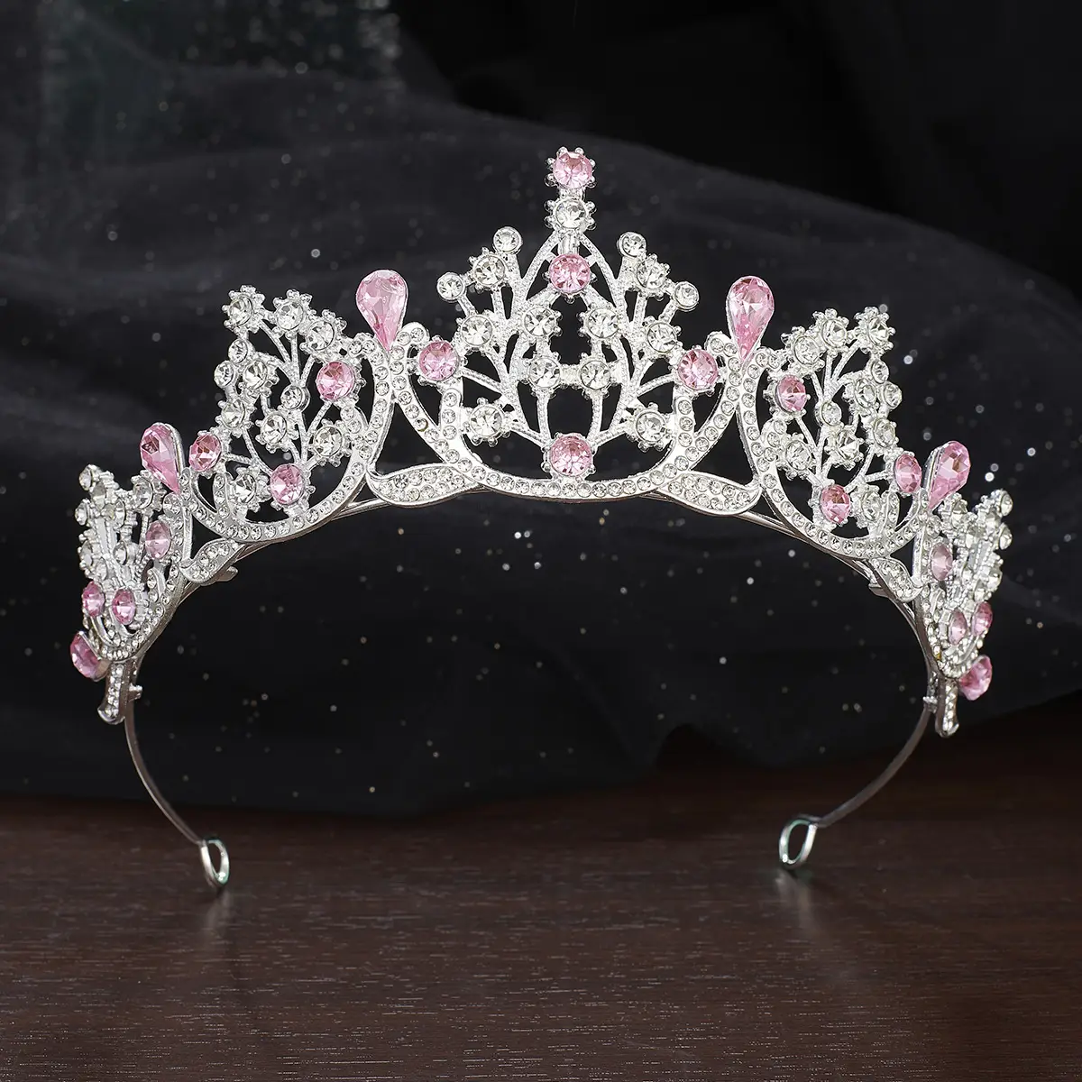 Cross-Country Bridal Crown with Drop Diamonds for Girls