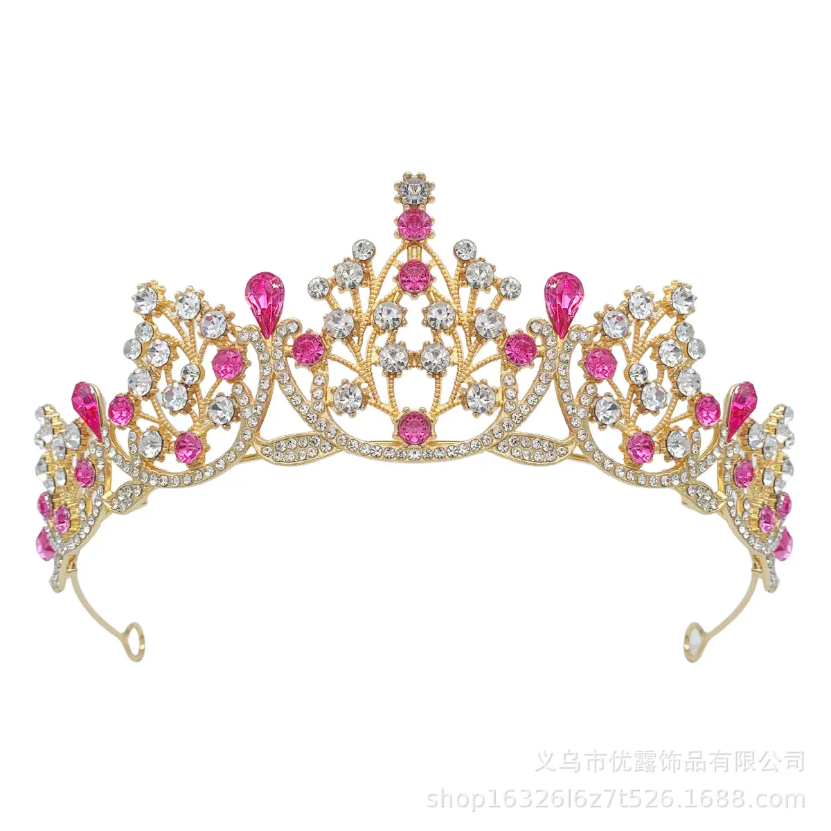 Cross-Country Bridal Crown with Drop Diamonds for Girls