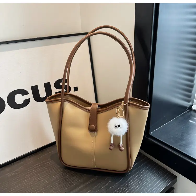 Women's Cream White Tote Bag with Owl Charm — feature 20