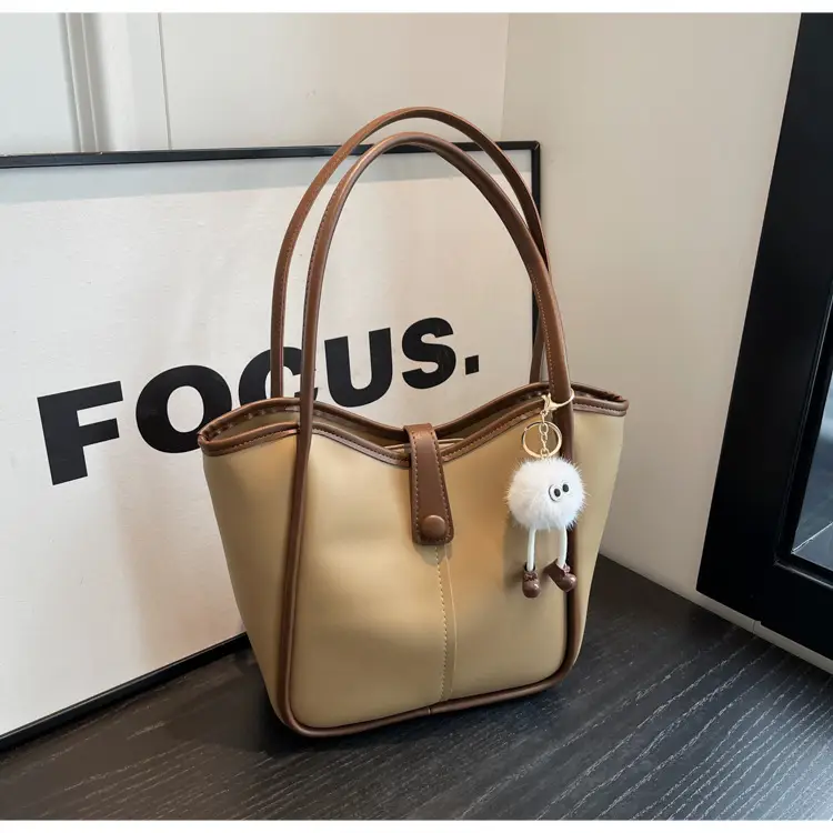 Women's Cream White Tote Bag with Owl Charm — feature 21