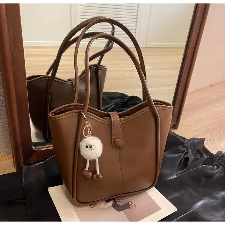 Women's Cream White Tote Bag with Owl Charm — feature 23