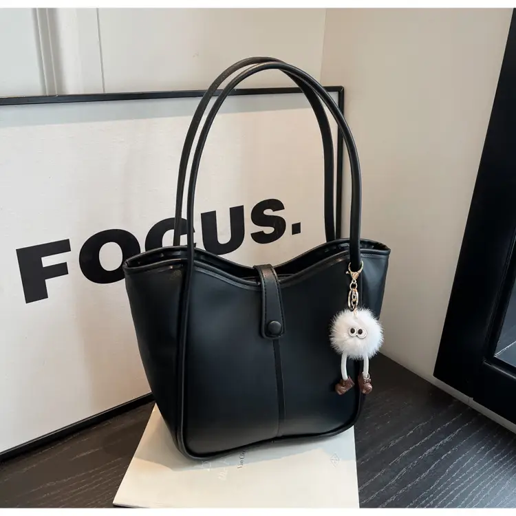 Women's Cream White Tote Bag with Owl Charm — feature 27