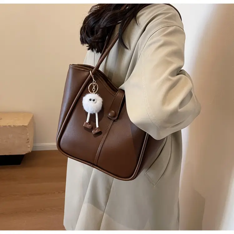 Women's Cream White Tote Bag with Owl Charm — feature 28