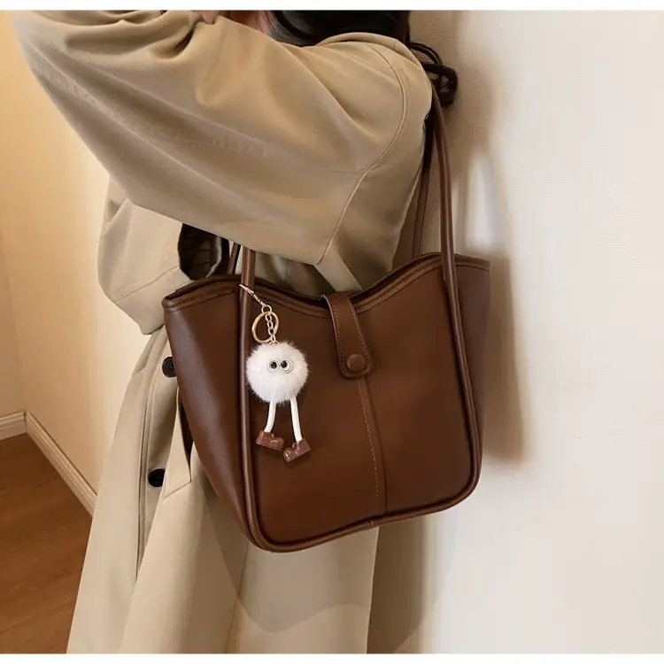 Women's Cream White Tote Bag with Owl Charm — feature 29