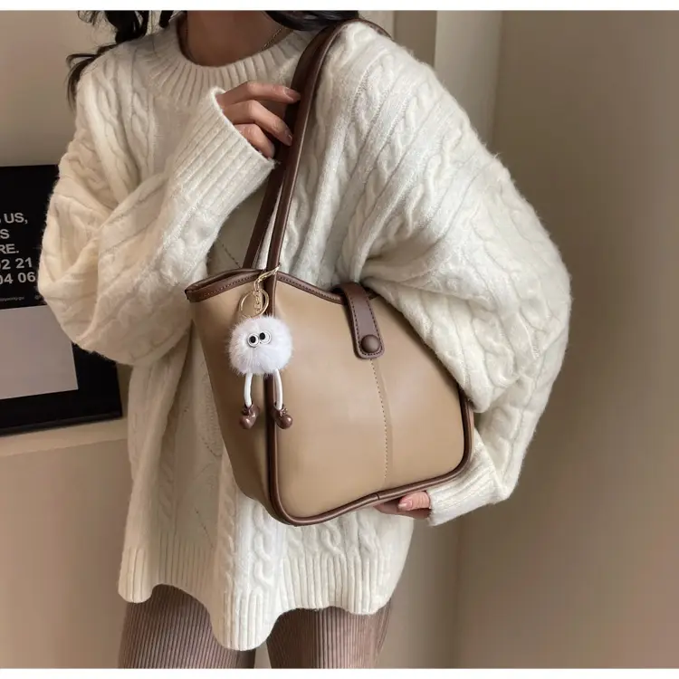 Women's Cream White Tote Bag with Owl Charm — feature 31