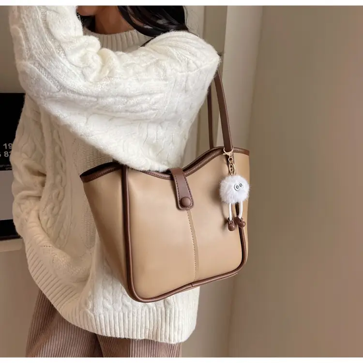 Women's Cream White Tote Bag with Owl Charm — feature 32