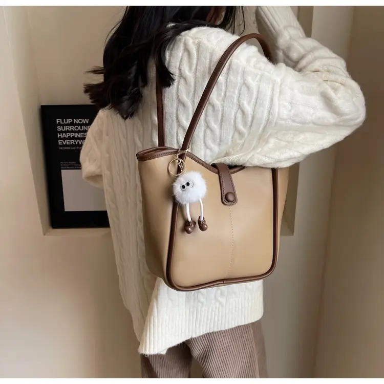 Women's Cream White Tote Bag with Owl Charm — feature 33