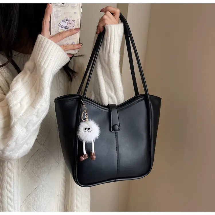 Women's Cream White Tote Bag with Owl Charm — feature 34
