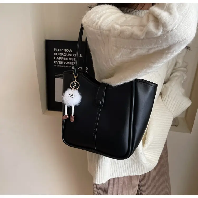 Women's Cream White Tote Bag with Owl Charm — feature 35