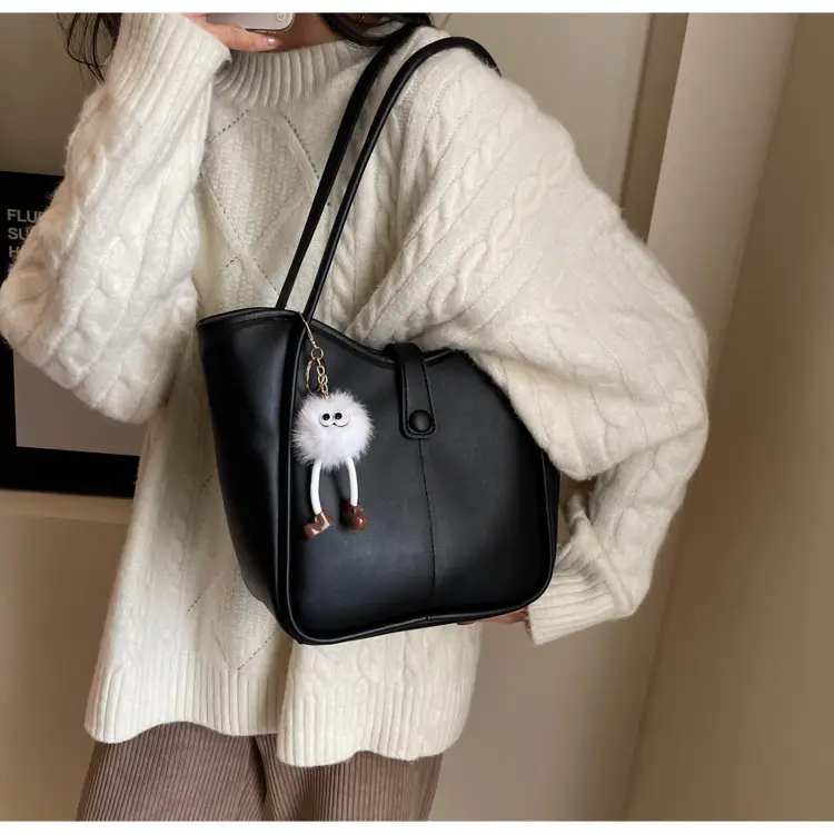 Women's Cream White Tote Bag with Owl Charm — feature 36