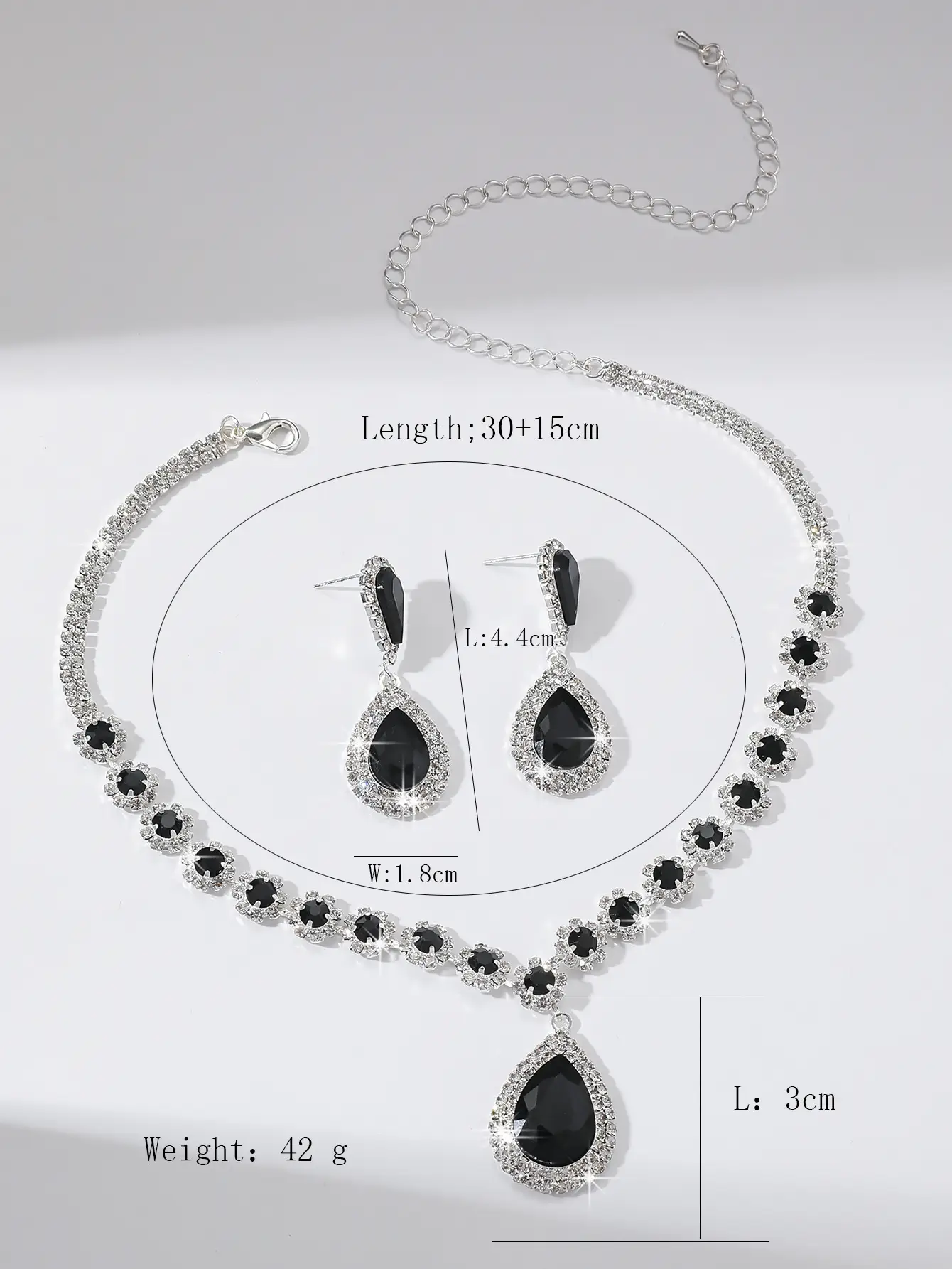 Red Water Drop Crystal Necklace & Earrings Set for Women — feature 1