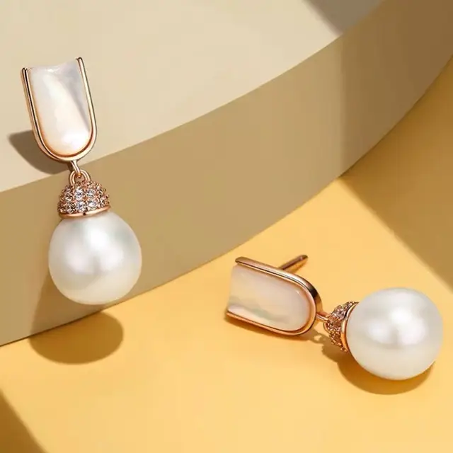 New Style Natural Freshwater Pearl Earrings for Women - Image 3