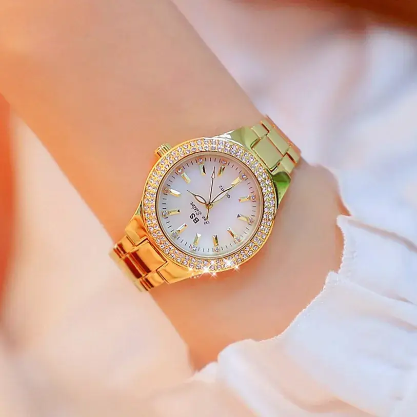 Gold Diamond Watch for Women with Butterfly Bracelet - Image 7