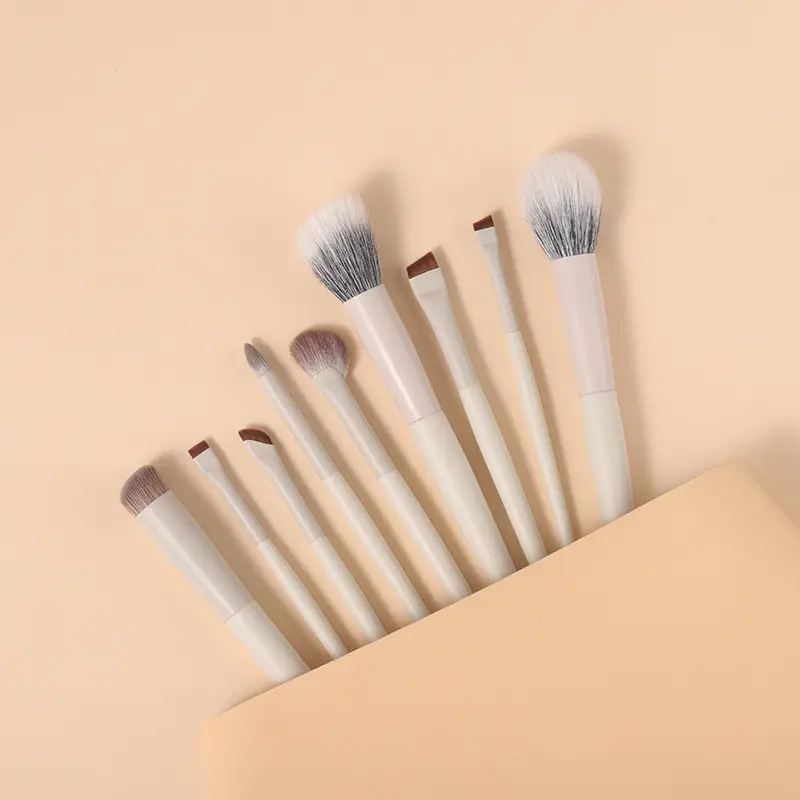 Cloud porcelain makeup brush set with half fan nose brush — feature 12