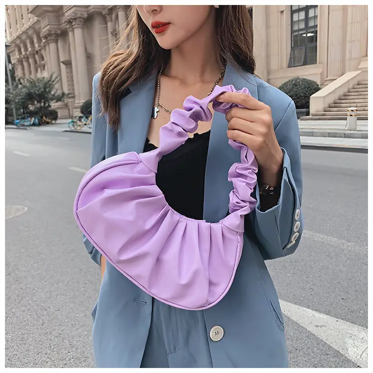 Korean Style Dumper Bag Gold French Cloud Shoulder — feature 12