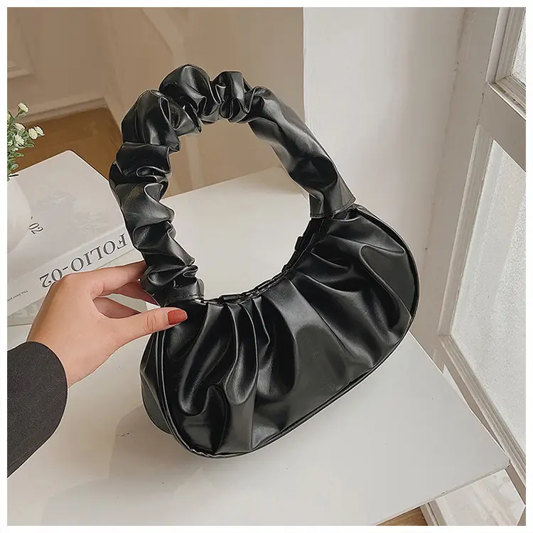 Korean Style Dumper Bag Gold French Cloud Shoulder — feature 25