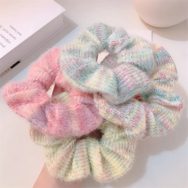 Autumn Winter Wool Knitted Hair Rope for Girls
