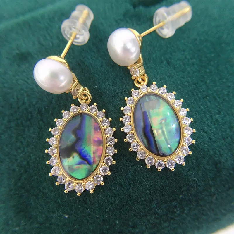 5Pc Pearl Earrings for Women Retro Gold Design