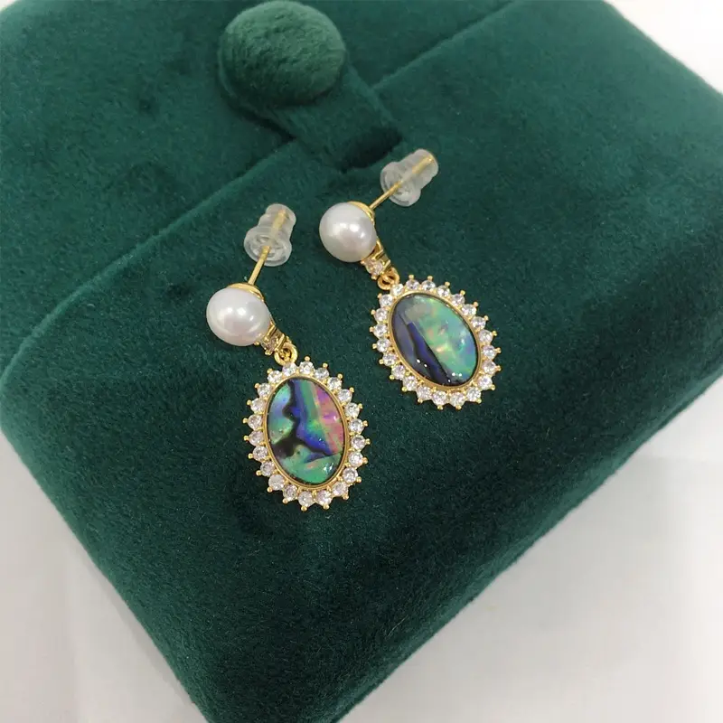 5Pc Pearl Earrings for Women Retro Gold Design