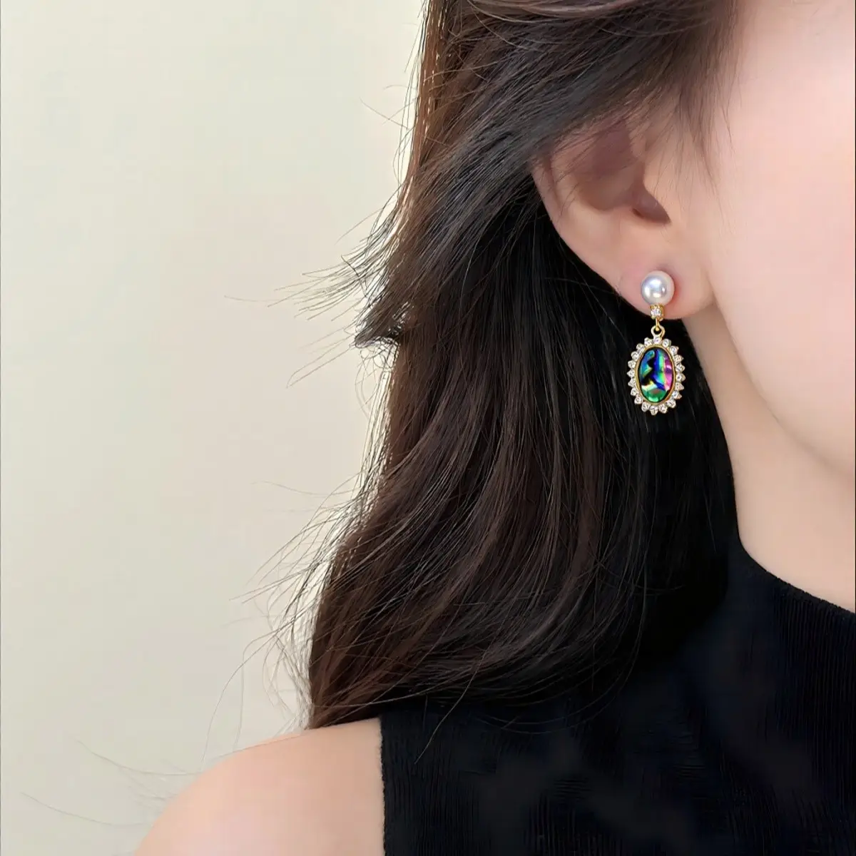 5Pc Pearl Earrings for Women Retro Gold Design