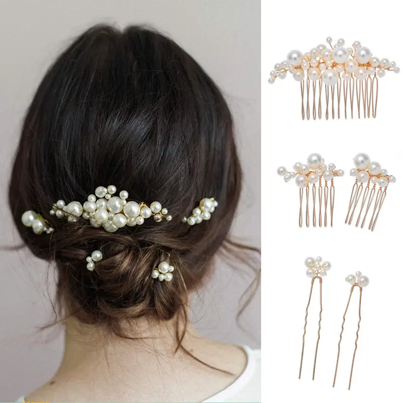 Vintage Pearl Hair Accessories for Bridal Hair Updo - Image 4
