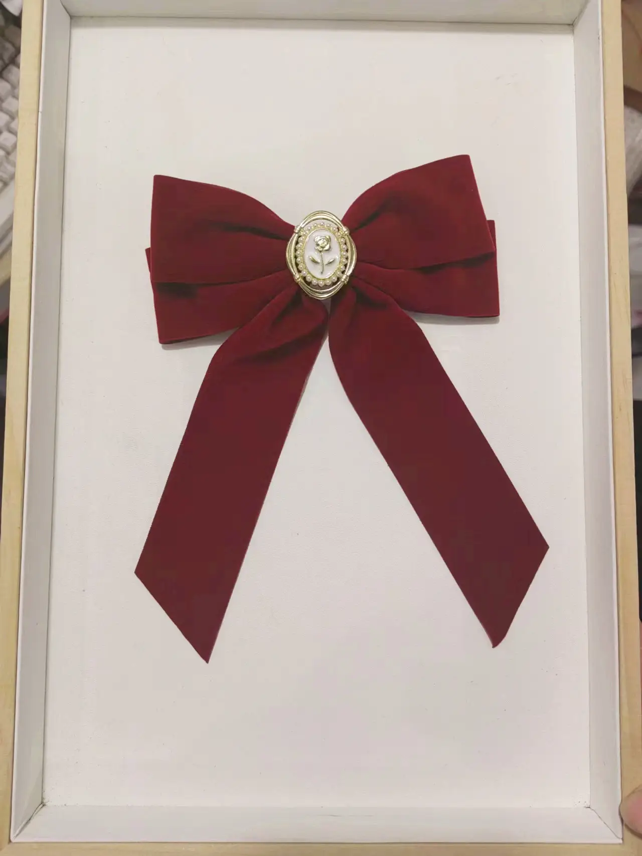 Black Velvet Rose Bow Hairpin with Chanel Style Clip