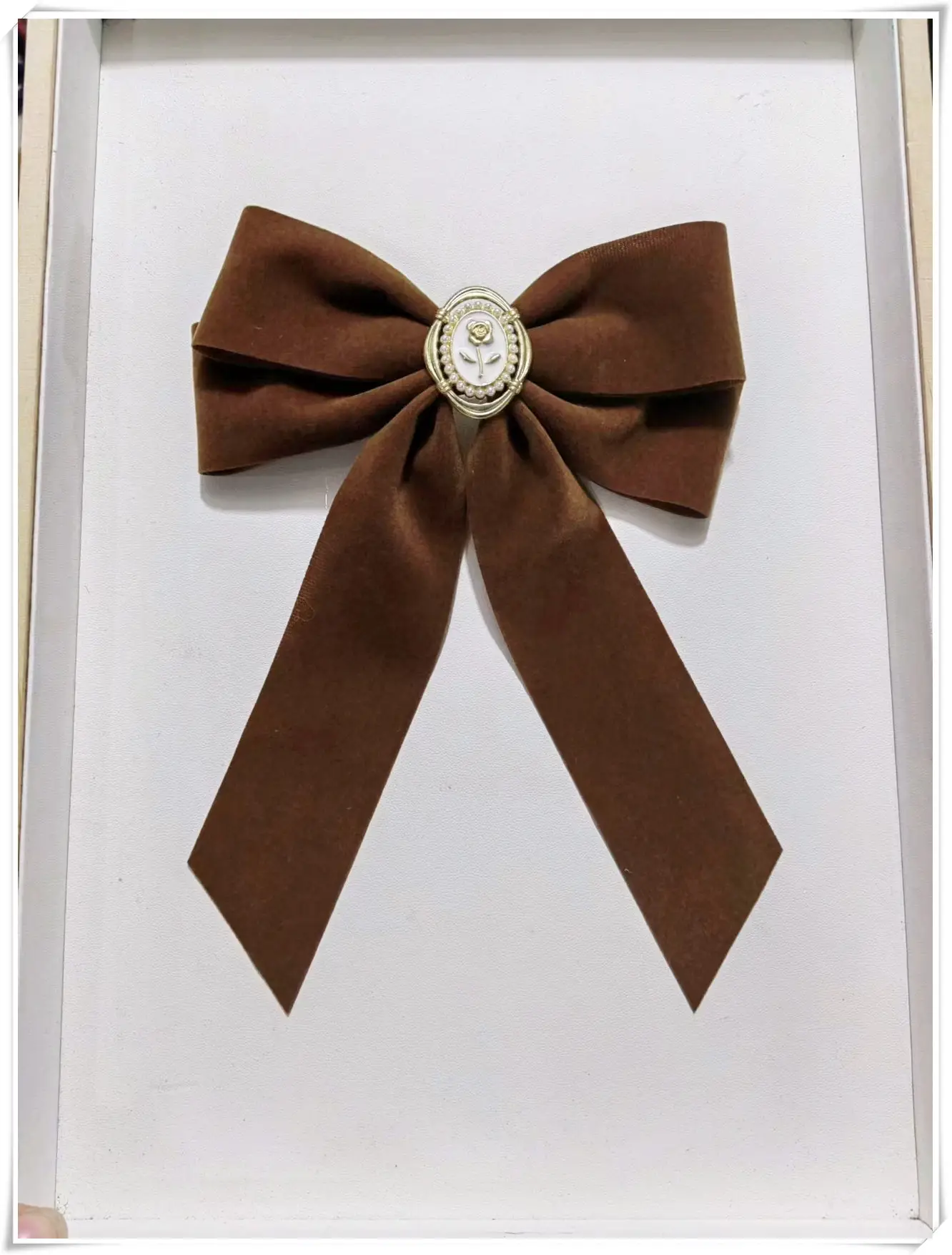 Black Velvet Rose Bow Hairpin with Chanel Style Clip