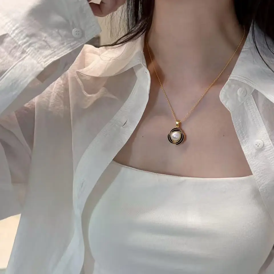 Pearl Pendant Necklace with Gold Chain for Women