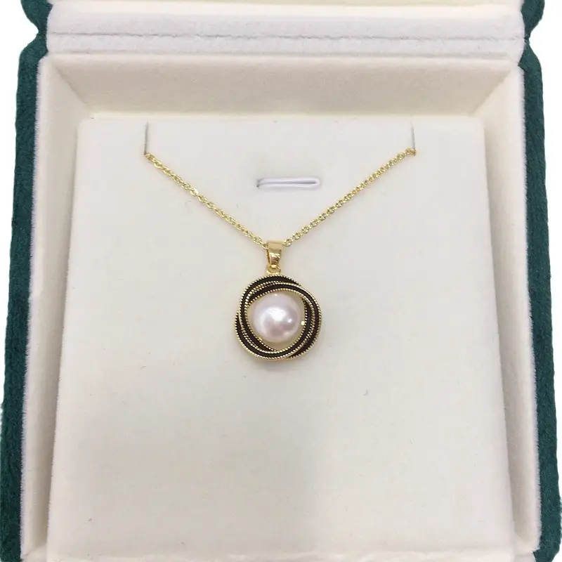 Pearl Pendant Necklace with Gold Chain for Women