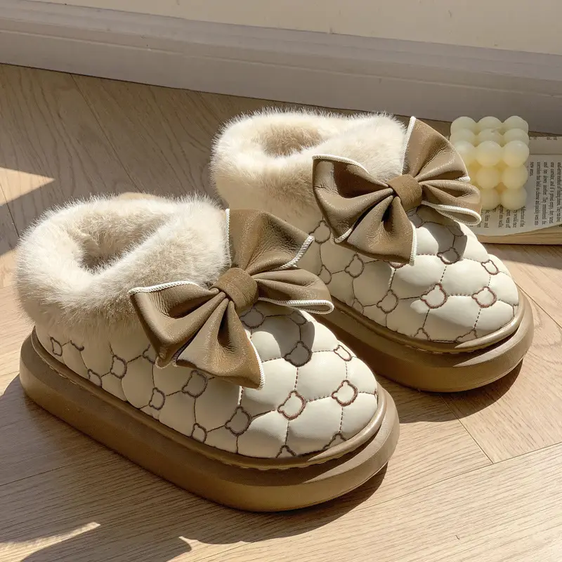 2023 Internet celebrity popular slippers winter cotton slippers women's winter waterproof home cotton slippers warm women's cotton shoes - Image 4