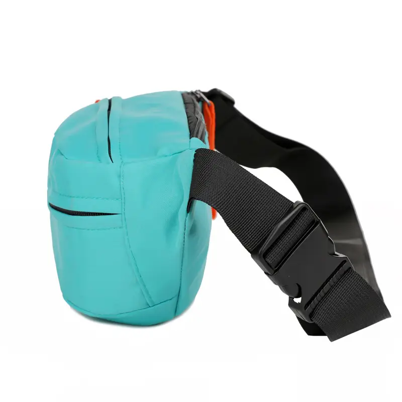 Men's Casual Waist Bag Beige Orange Zip - Image 7