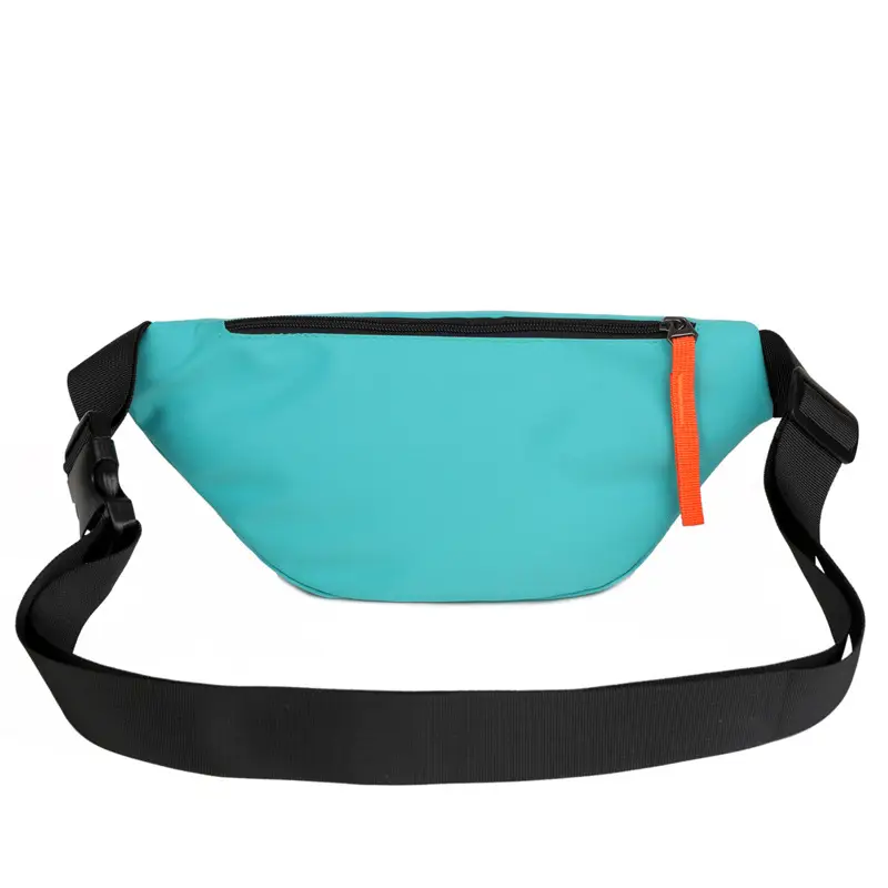 Men's Casual Waist Bag Beige Orange Zip - Image 8
