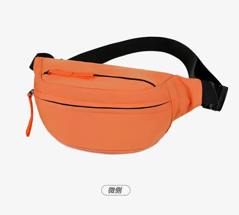Men's Casual Waist Bag Beige Orange Zip — feature 25