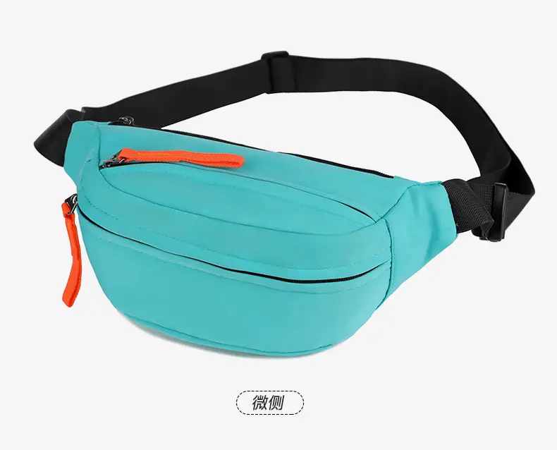 Men's Casual Waist Bag Beige Orange Zip — feature 27