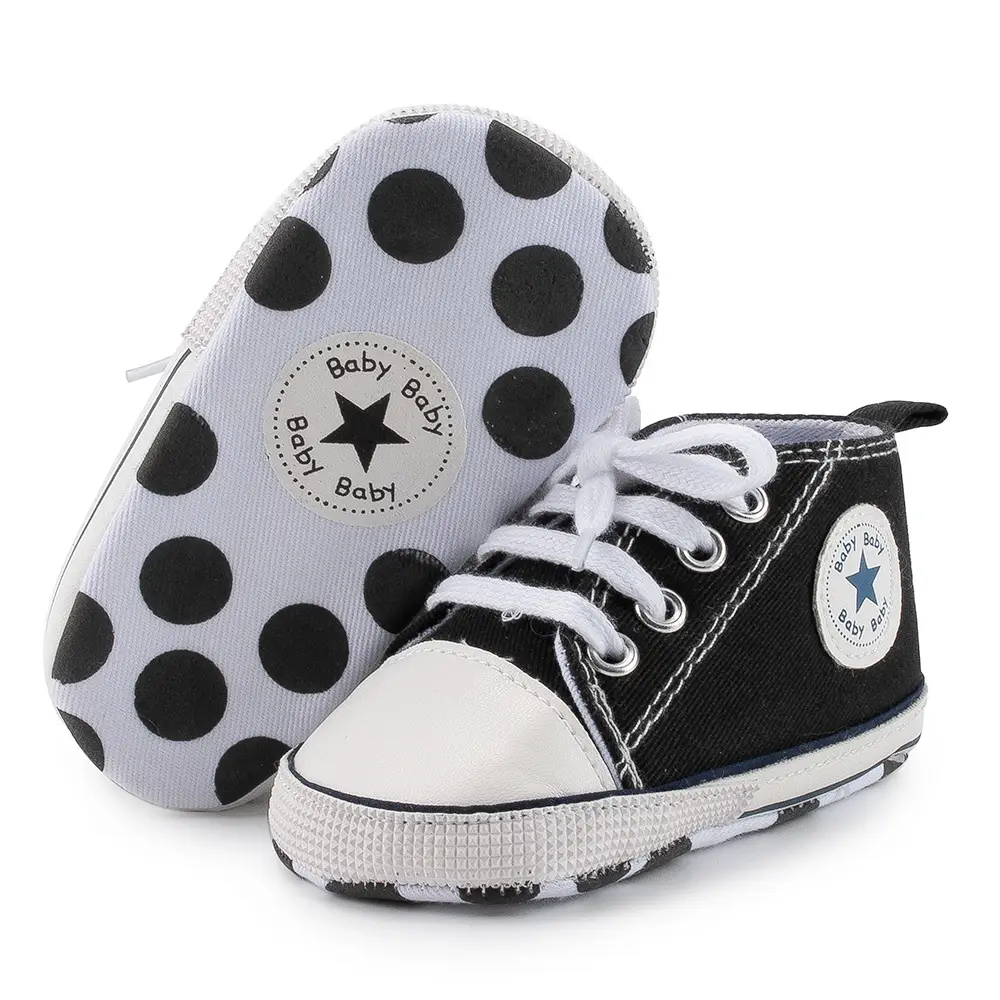 Classic Canvas Baby Shoes Navy White Soft Bottom