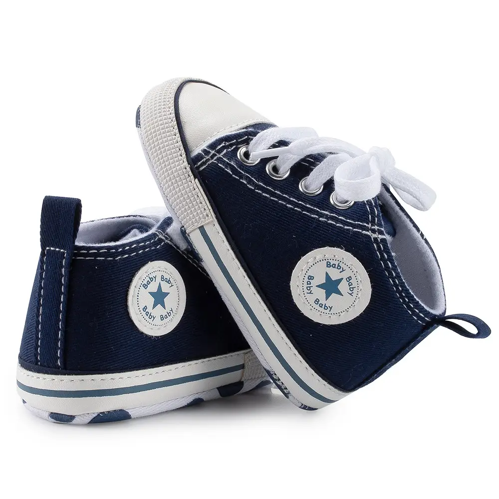 Classic Canvas Baby Shoes Navy White Soft Bottom — feature 18