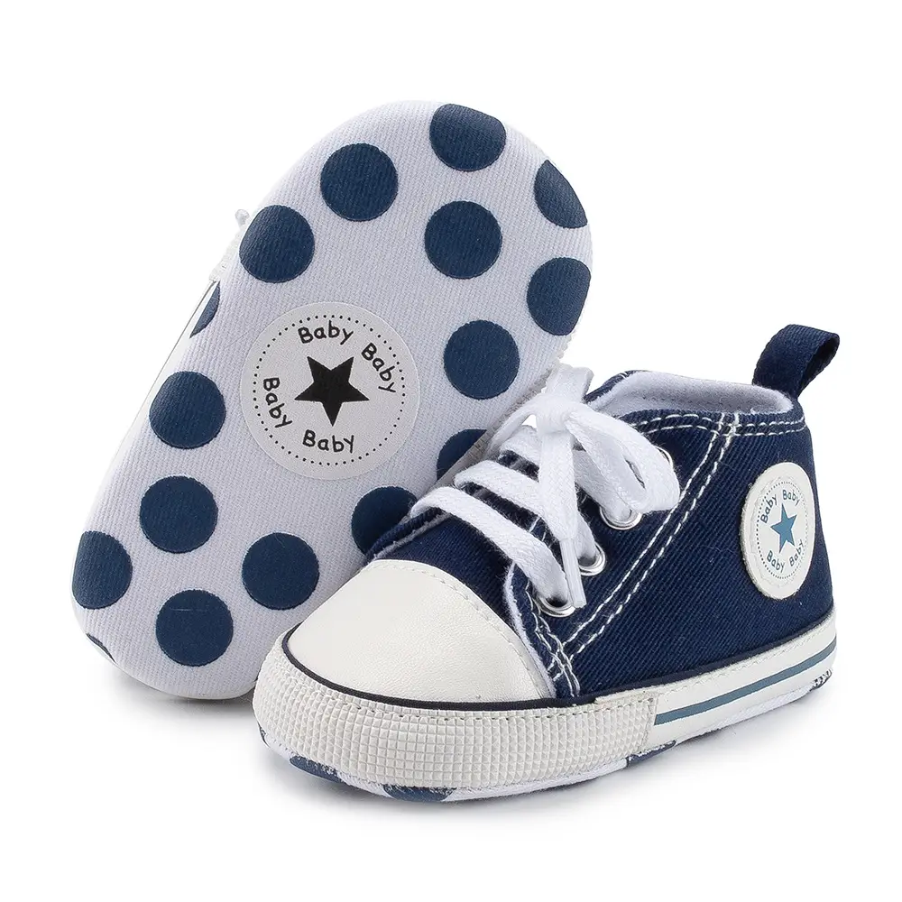 Classic Canvas Baby Shoes Navy White Soft Bottom — feature 19
