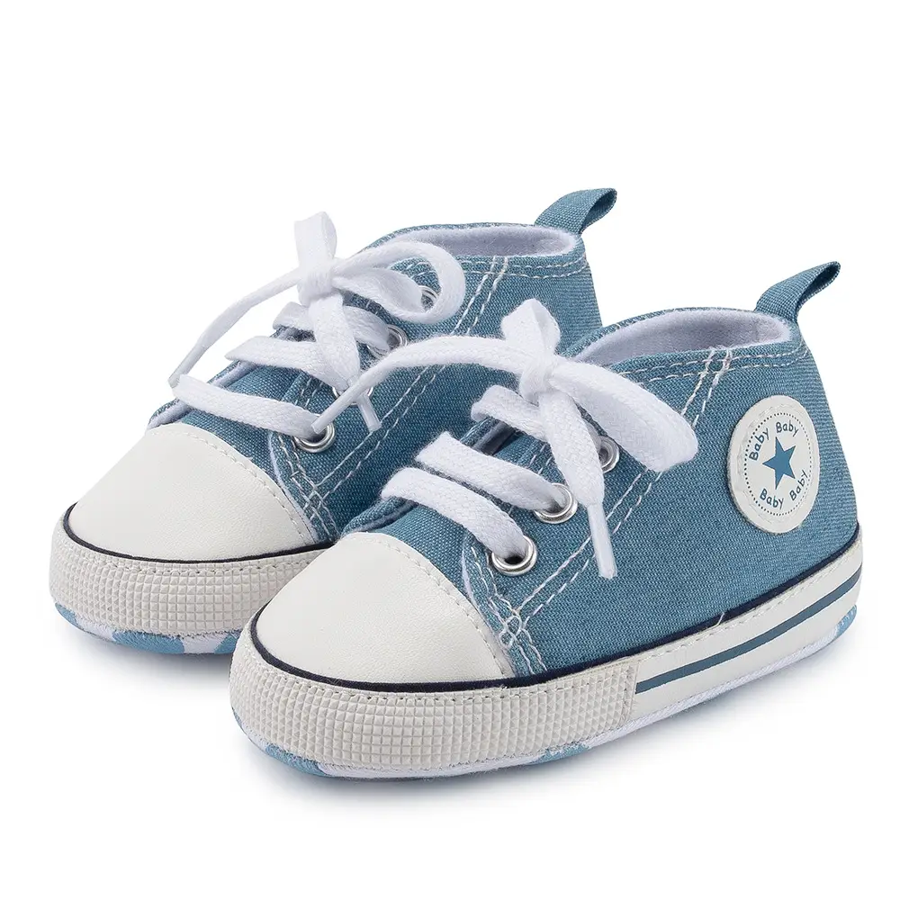 Classic Canvas Baby Shoes Navy White Soft Bottom
