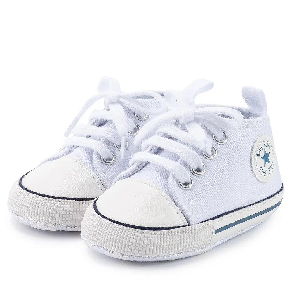 Classic Canvas Baby Shoes Navy White Soft Bottom