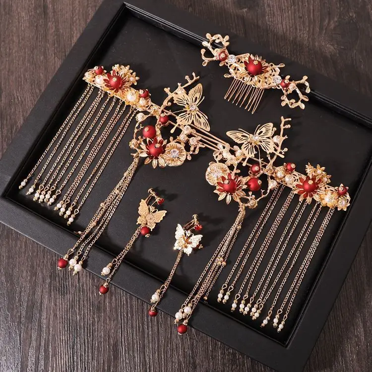 Chinese Bridal Hair Accessories Xiuhe Dragon Phoenix Gown Set — feature 2