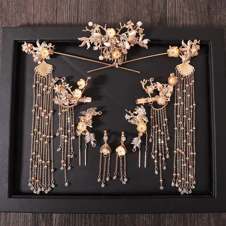 Chinese Bridal Hair Accessories Xiuhe Dragon Phoenix Gown Set — feature 7