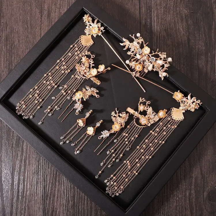 Chinese Bridal Hair Accessories Xiuhe Dragon Phoenix Gown Set — feature 8