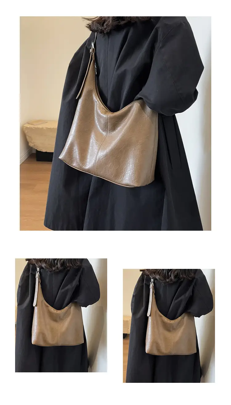 Retro Brown Leather Shoulder Tote Bag 2023 — feature 10