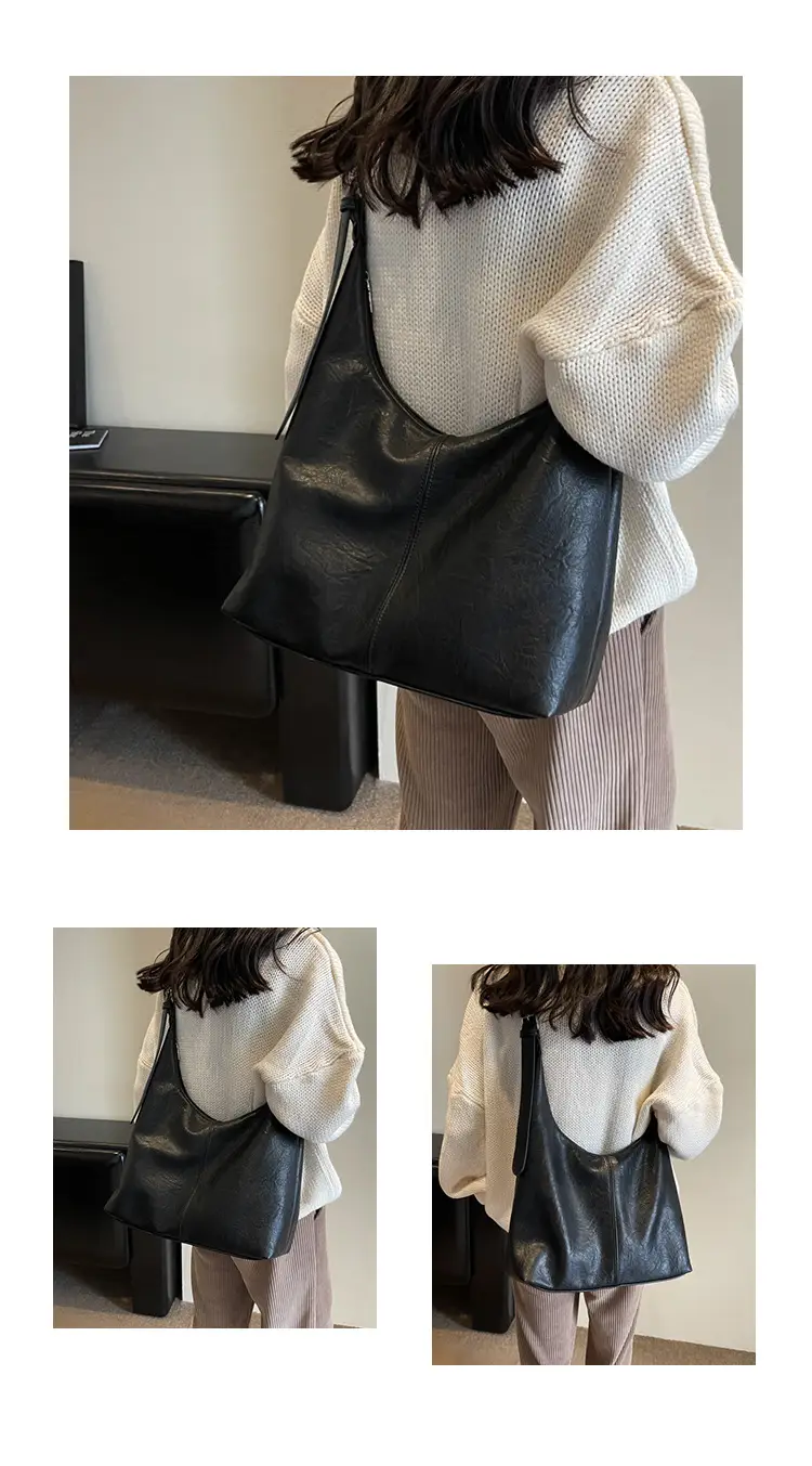 Retro Brown Leather Shoulder Tote Bag 2023 — feature 12