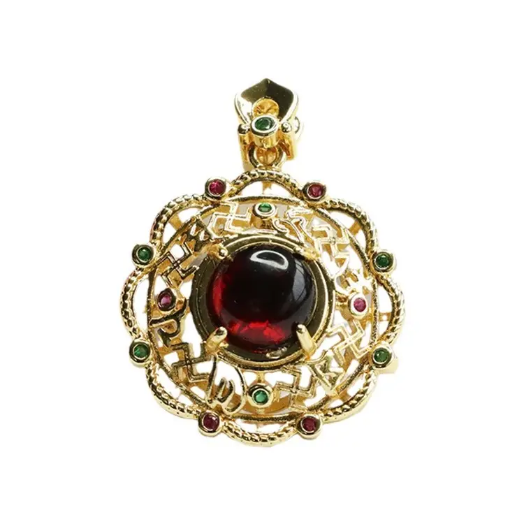 Guan Yu Natural Amber Pendant Blood Amber Hollow Necklace - Image 7